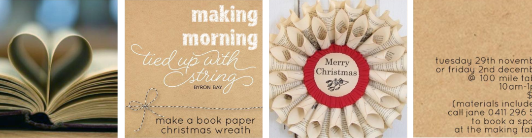 making morning – make a book paper christmas wreath