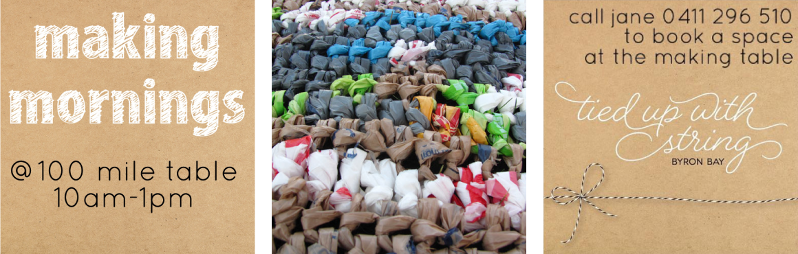 making morning - crochet with plarn - tied up with string byron bay
